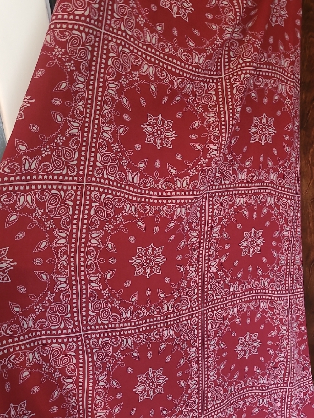 High-Rise Red Bandana-Print Maxi Skirt - Picture 3 of 5